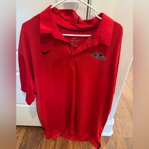 Nike Red Dri-FIT Polo with Ole Miss Logo